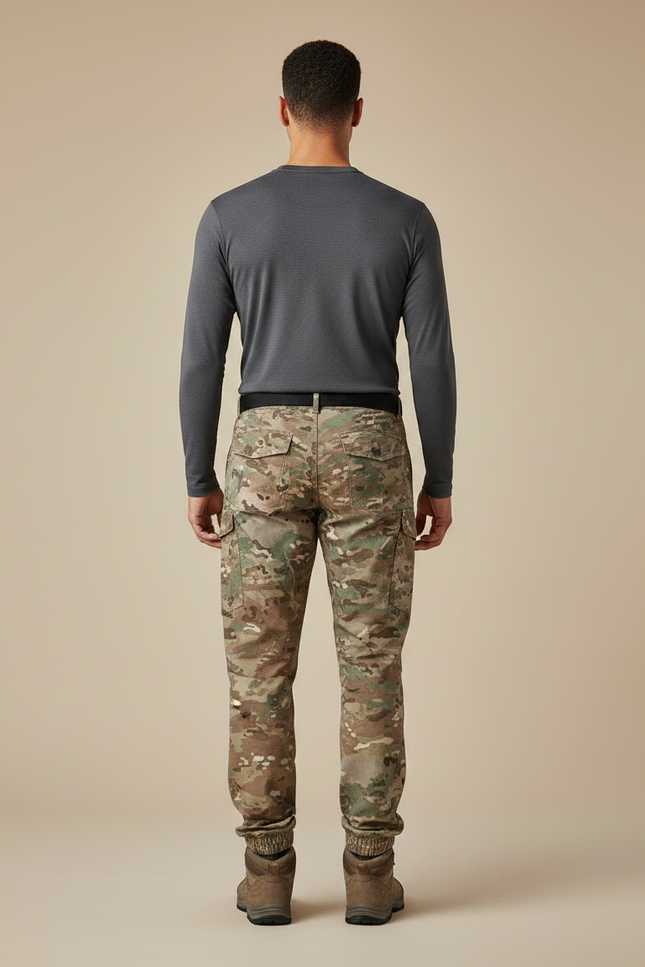 Pantalon Randonnée Camouflage Cargo Tactique Homme - Multicolore Polyester - vue 2