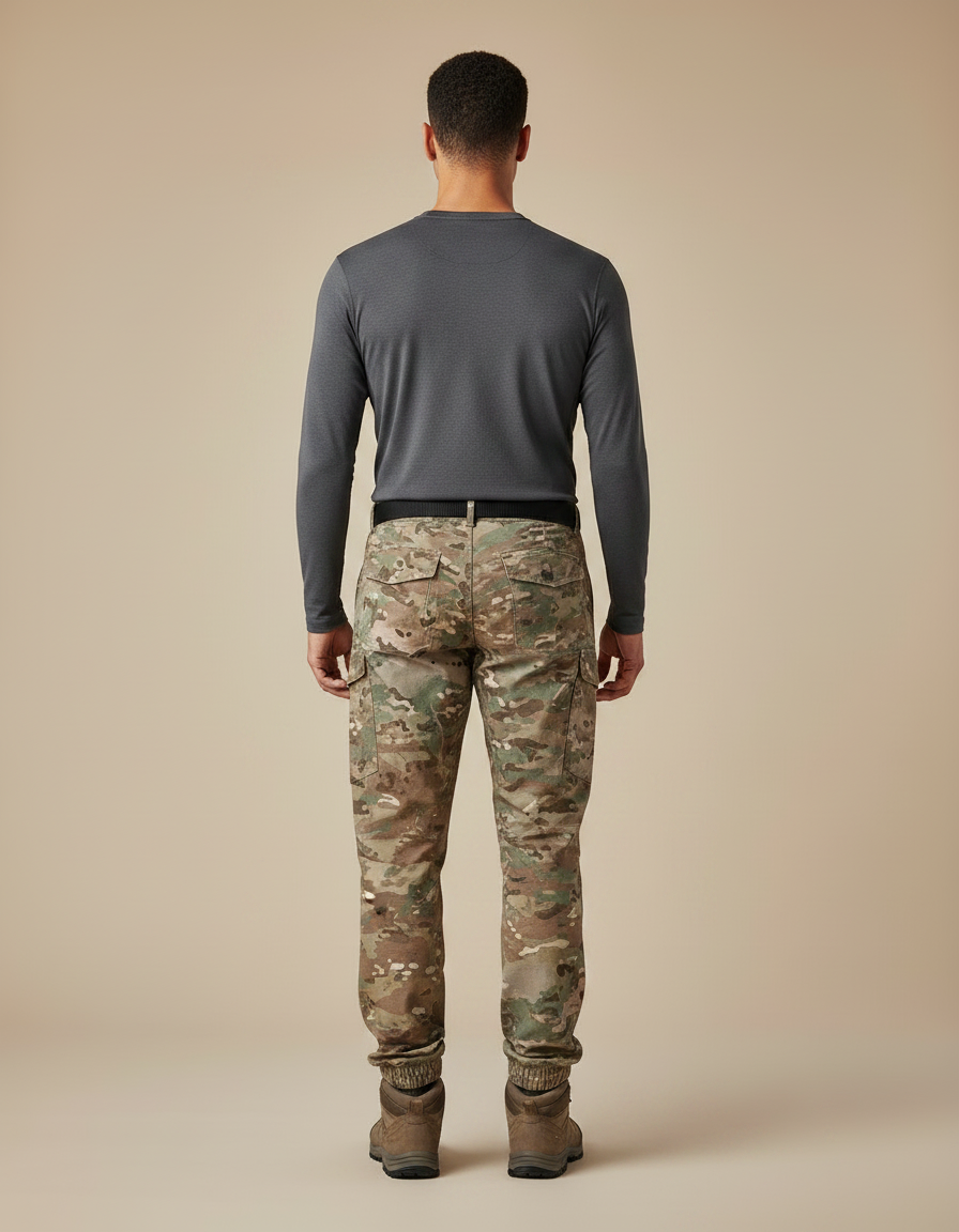 Pantalon Randonnée Camouflage Cargo Tactique Homme - Multicolore Polyester - vue 2
