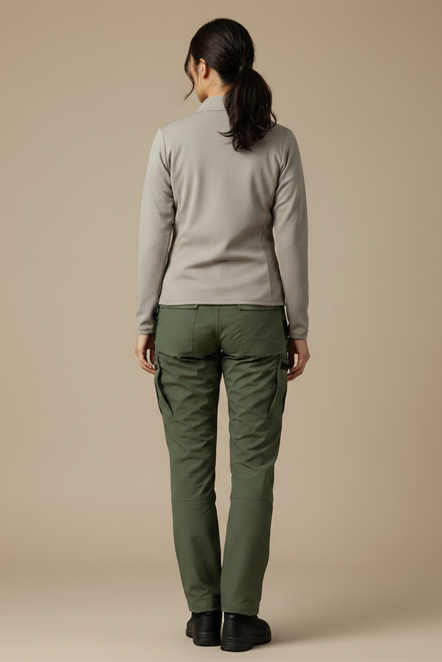 Pantalon Randonnée Vert Militaire Cargo Femme Ajustable - Kaki Polyester - vue 2