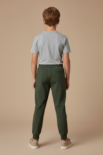 Pantalon Randonnée Vert Kaki Jogging Léger Respirant Enfant - Polyester - vue 2