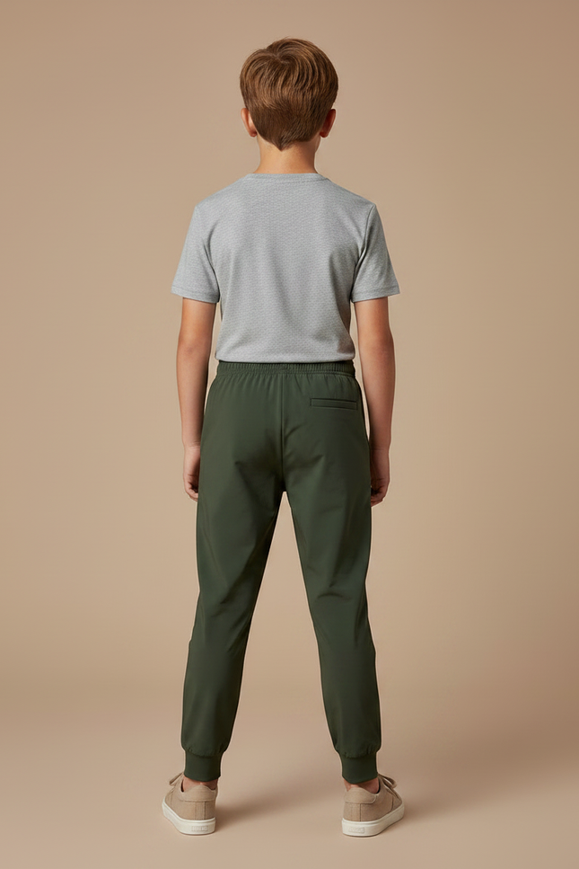 Pantalon Randonnée Vert Kaki Jogging Léger Respirant Enfant - Polyester - vue 2