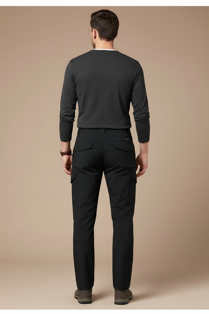 Pantalon Randonnée Noir Cargo Homme Imperméable Séchage Rapide - Polyester - vue 2