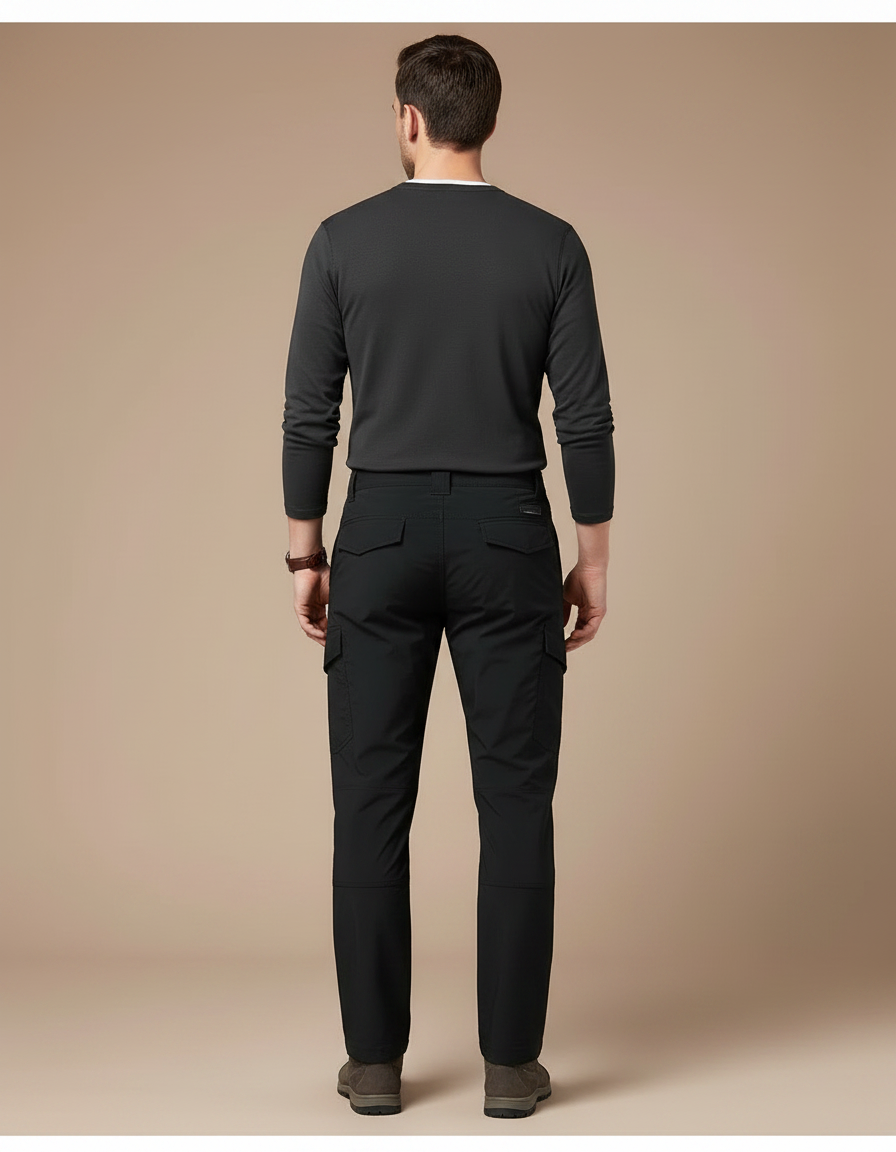 Pantalon Randonnée Noir Cargo Homme Imperméable Séchage Rapide - Polyester - vue 2