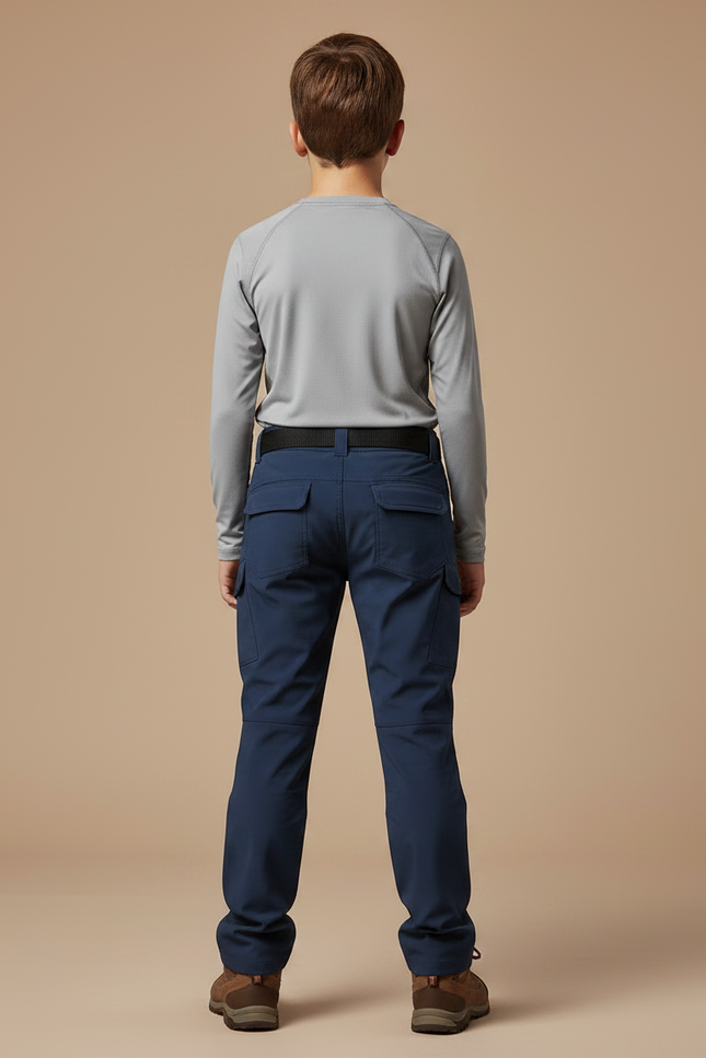 Pantalon Randonnée Bleu Marine Cargo Enfant Résistant - Polyester - vue 2