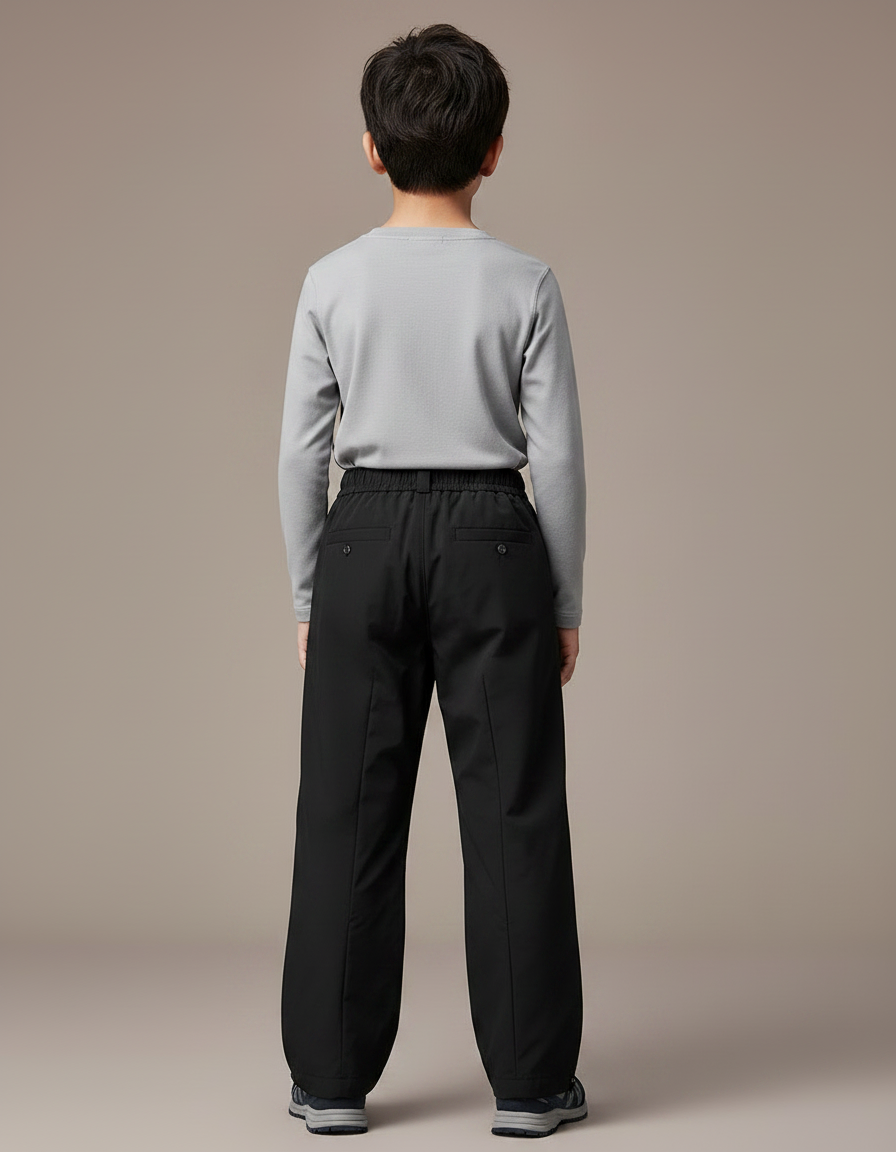 Pantalon Randonnée Noir Ample Imperméable Enfant Sport - Polyester - vue 2