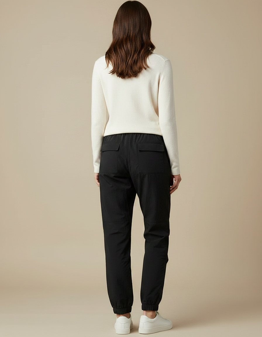 Pantalon Randonnée Noir Cargo Élastiqué Léger Femme - Polyester - vue 2