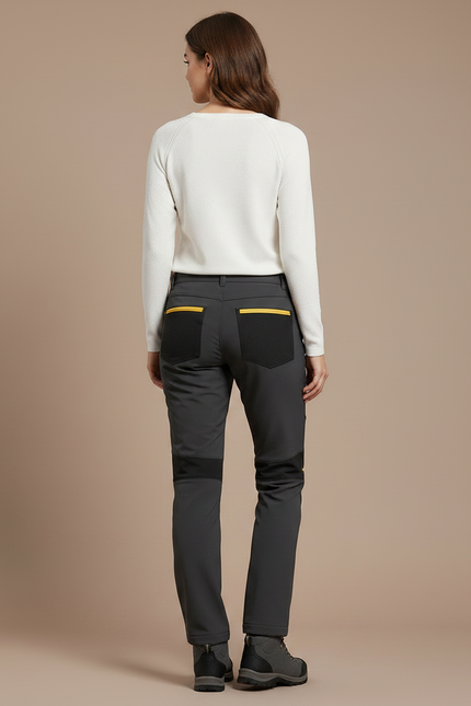 Pantalon Randonnée Gris Chaud Polaire Imperméable Femme - Polyester - vue 2