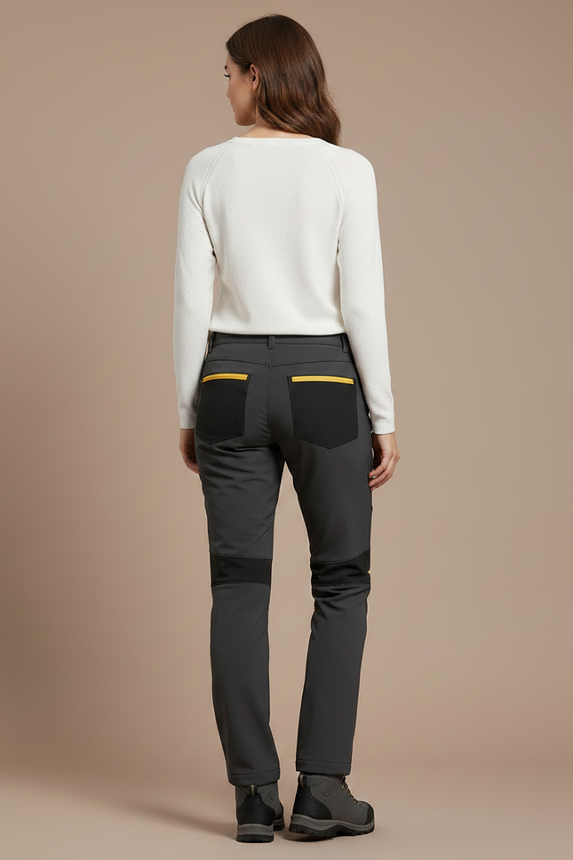 Pantalon Randonnée Gris Chaud Polaire Imperméable Femme - Polyester - vue 2