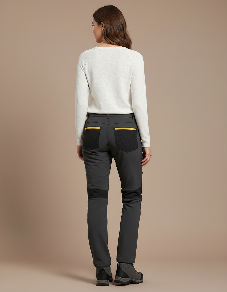 Pantalon Randonnée Gris Chaud Polaire Imperméable Femme - Polyester - vue 2