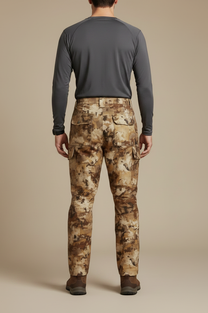 Pantalon Randonnée Camouflage Cargo Homme Marron Durable - Toile - vue 2
