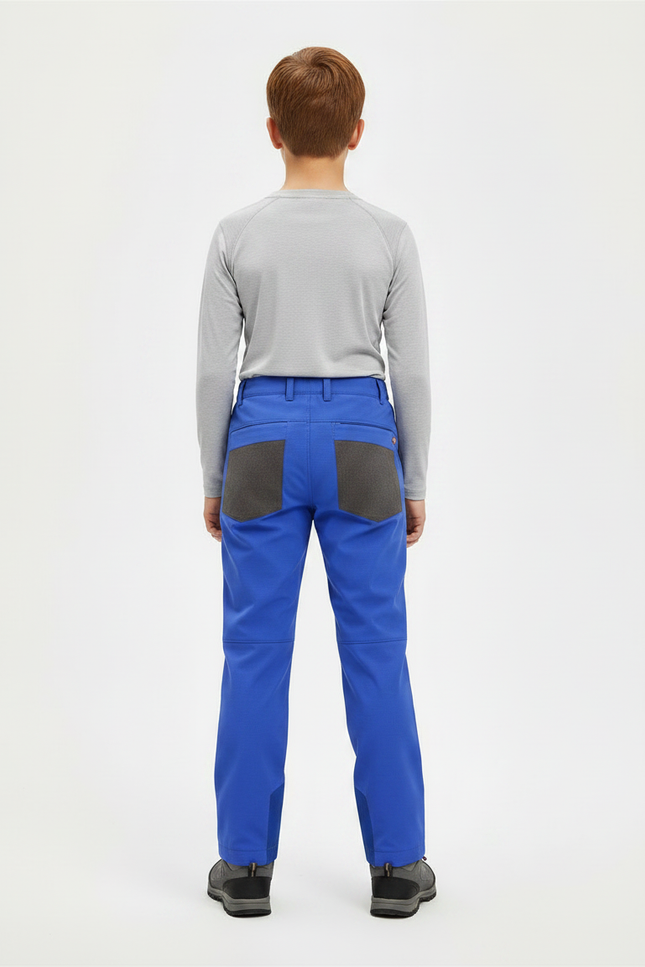 Pantalon Randonnée Enfant Bleu Bicolore Imperméable Coupe-vent - Polyester - vue 2