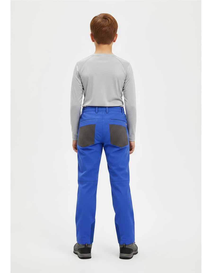 Pantalon Randonnée Enfant Bleu Bicolore Imperméable Coupe-vent - Polyester - vue 2