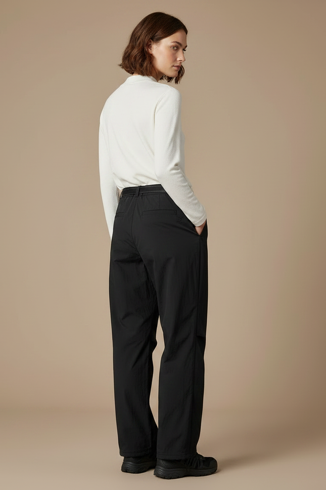 Pantalon Randonnée Noir Ample Nylon Ceinturé Femme - Polyester - vue 2