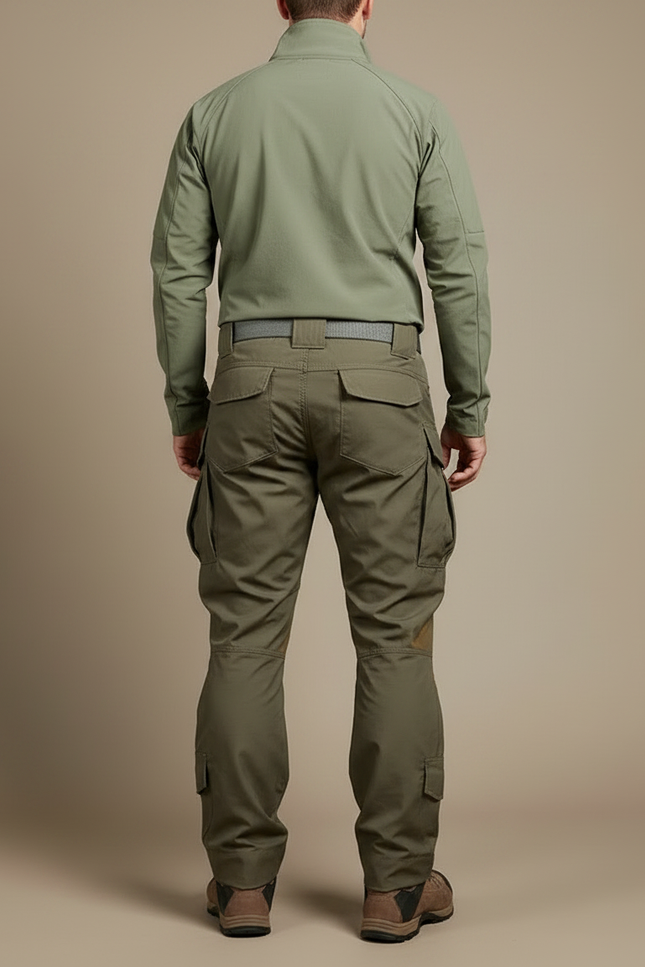 Pantalon Randonnée Kaki Homme Tactique Cargo Multi-Poches - Polyester - vue 2