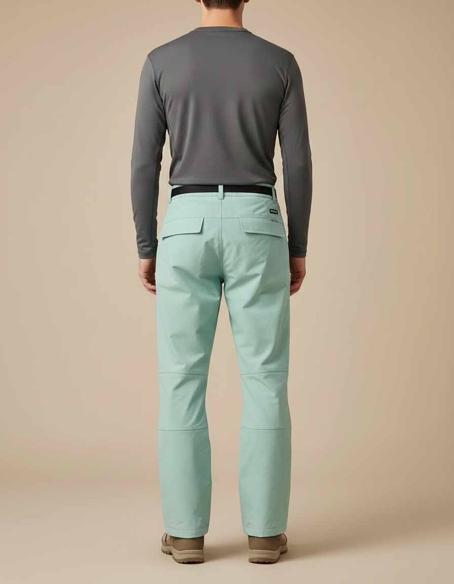 Pantalon Randonnée Aqua Ample Ceinture Intégrée Homme - Vert Polyester - vue 2