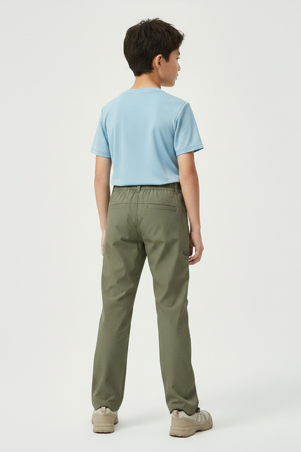 Pantalon Randonnée Kaki Enfant Cargo Léger - Polyester - vue 2