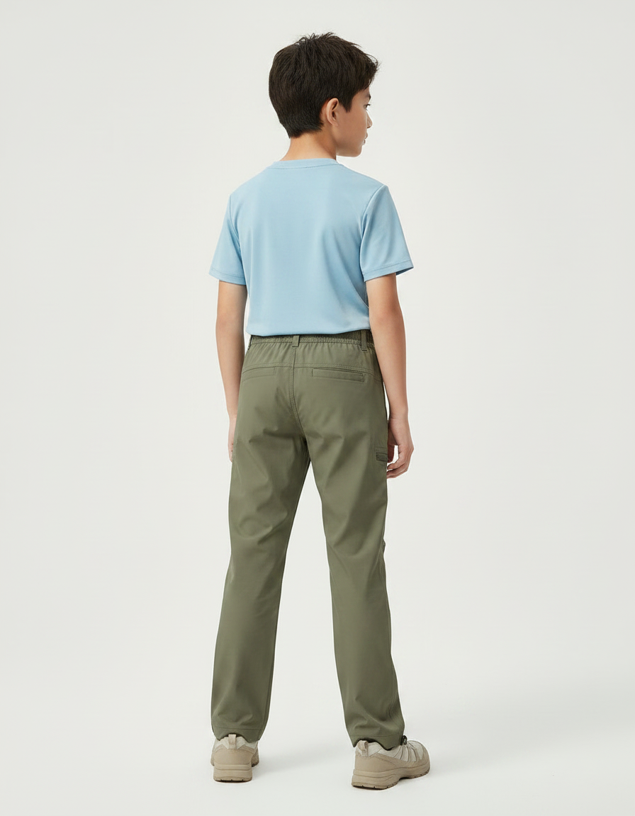 Pantalon Randonnée Kaki Enfant Cargo Léger - Polyester - vue 2