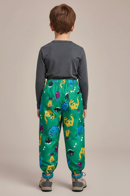 Pantalon Randonnée Vert Enfant Imperméable Motifs Dinosaures - Polyester - vue 2