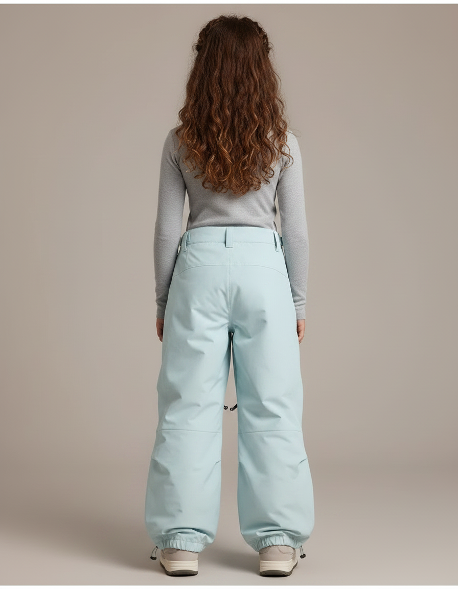 Pantalon Randonnée Bleu Ciel Ample Imperméable Fille - Polyester - vue 2