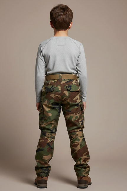 Pantalon Randonnée Camouflage Cargo Gen3 Enfants Renforcé - Multicolore Toile - vue 2