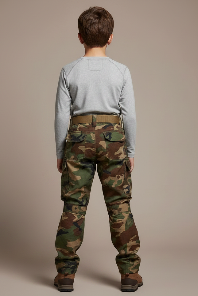 Pantalon Randonnée Camouflage Cargo Gen3 Enfants Renforcé - Multicolore Toile - vue 2