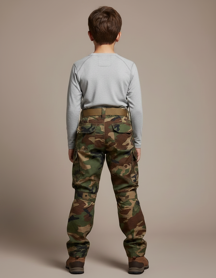 Pantalon Randonnée Camouflage Cargo Gen3 Enfants Renforcé - Multicolore Toile - vue 2