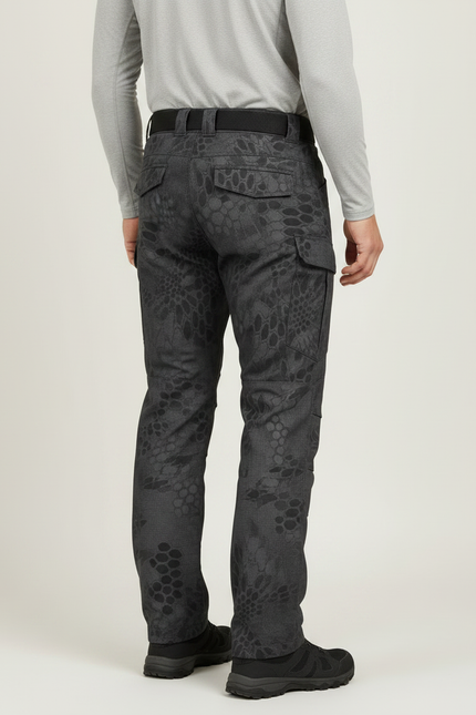 Pantalon Randonnée Gris Camouflage Tactique Multi-Poches Homme - Polyester - vue 2