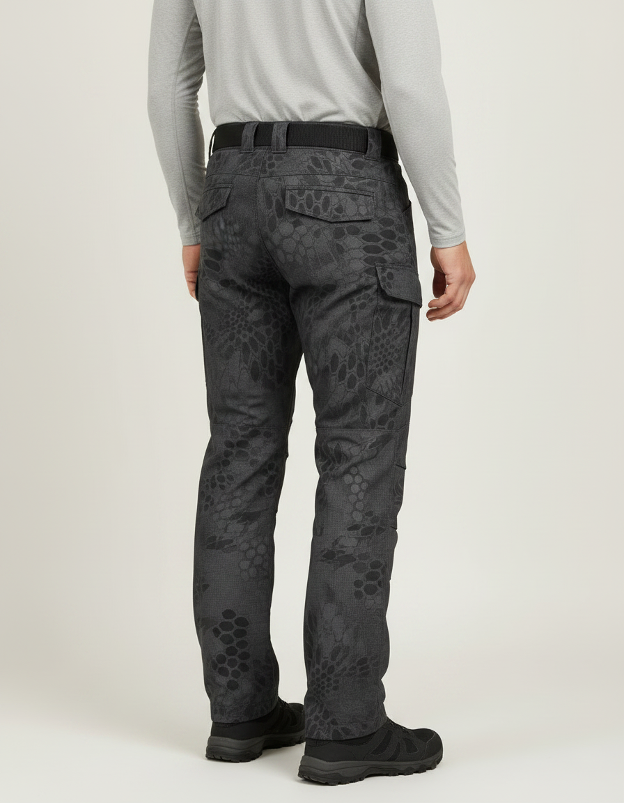 Pantalon Randonnée Gris Camouflage Tactique Multi-Poches Homme - Polyester - vue 2