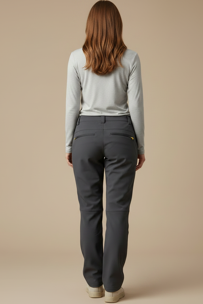 Pantalon Randonnée Femme Gris Doux Confortable Élastique - Polyester - vue 2