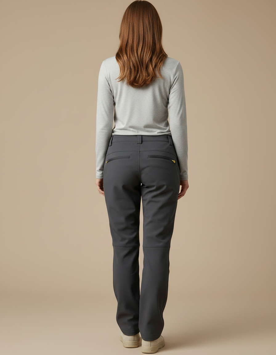 Pantalon Randonnée Femme Gris Doux Confortable Élastique - Polyester - vue 2