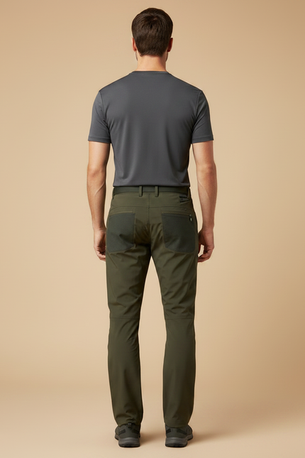 Pantalon Randonnée Kaki Homme Softshell Élastique Renforcé - Polyester - vue 2