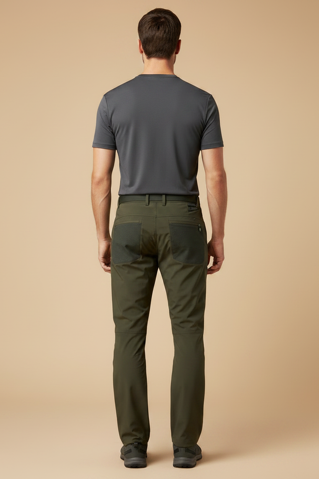 Pantalon Randonnée Kaki Homme Softshell Élastique Renforcé - Polyester - vue 2