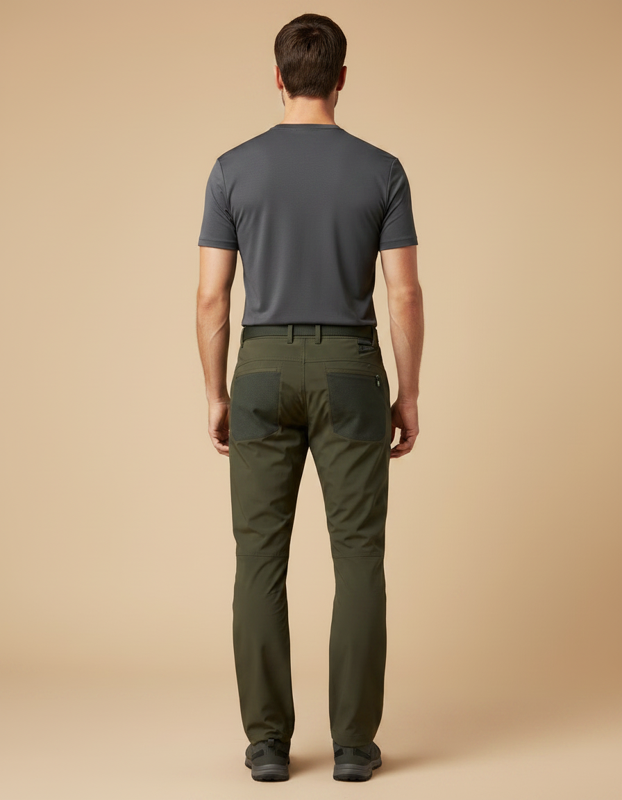 Pantalon Randonnée Kaki Homme Softshell Élastique Renforcé - Polyester - vue 2
