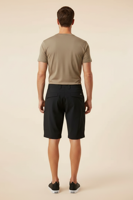 Pantalon Randonnée Noir Cargo Court Multipoches Homme - Polyester - vue 2