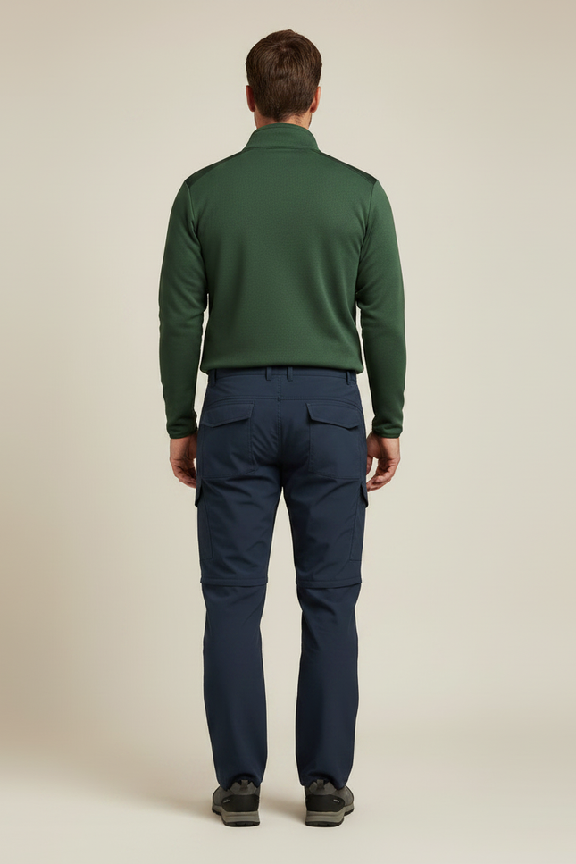 Pantalon Randonnée Convertible Bleu Marine Homme Léger - Polyester - vue 2