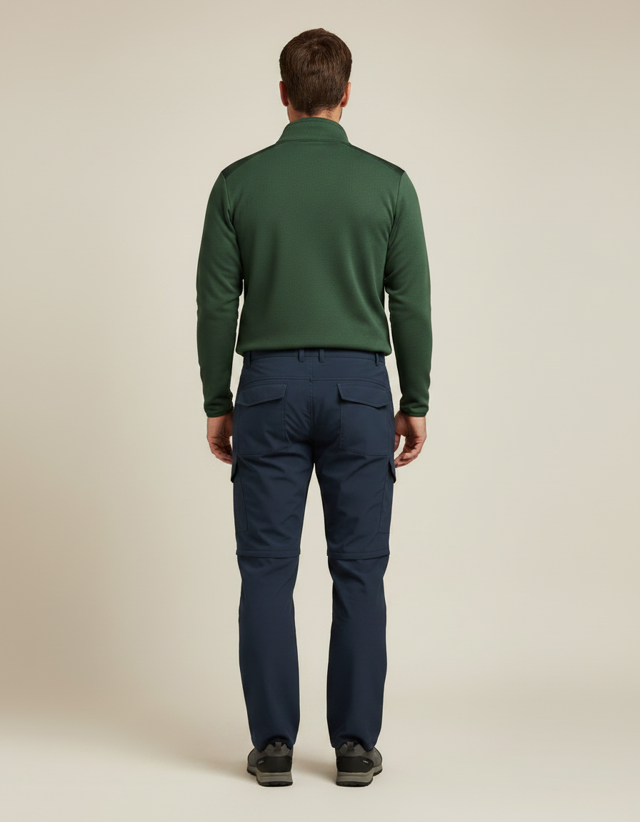 Pantalon Randonnée Convertible Bleu Marine Homme Léger - Polyester - vue 2