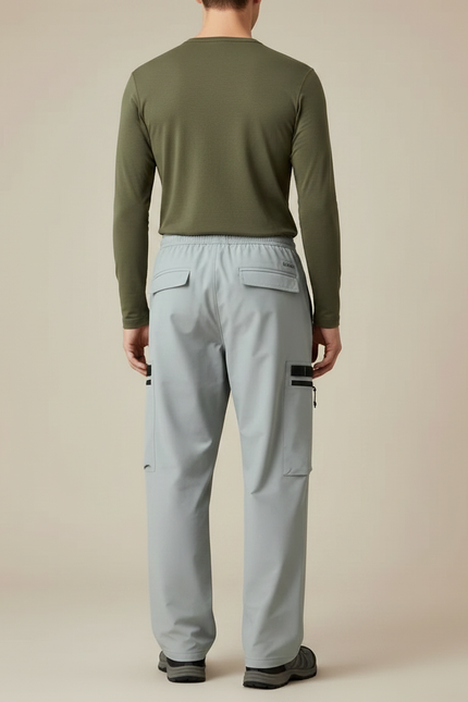 Pantalon Randonnée Gris Technique Cargo Ample Homme - Polyester - vue 2