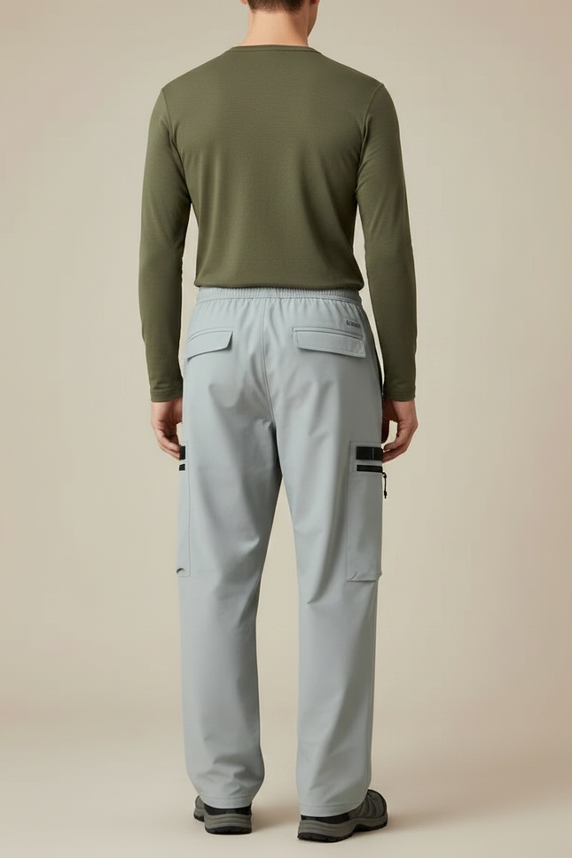 Pantalon Randonnée Gris Technique Cargo Ample Homme - Polyester - vue 2