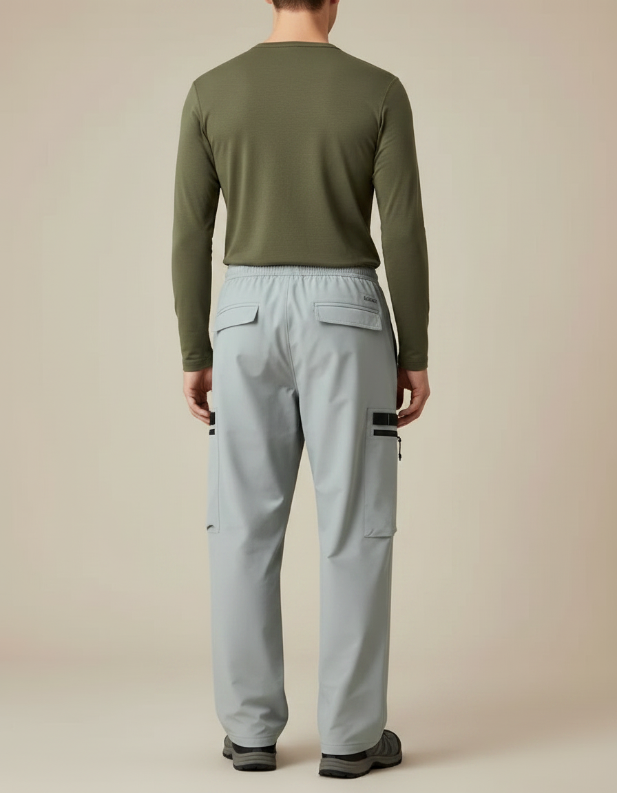 Pantalon Randonnée Gris Technique Cargo Ample Homme - Polyester - vue 2