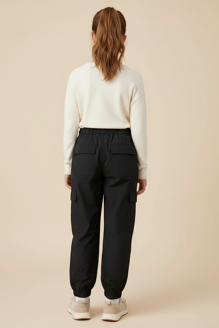 Pantalon Randonnée Noir Cargo Jogger Enfant Léger - Polyester - vue 2