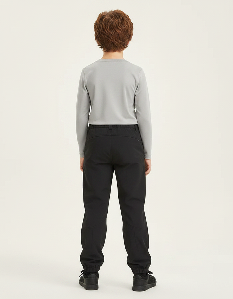 Pantalon Randonnée Noir Enfant Imperméable Fonctionnel Confortable - Polyester - vue 2