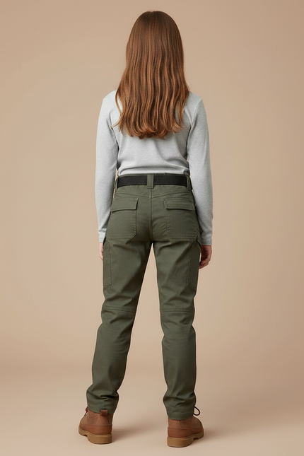 Pantalon Randonnée Vert Kaki Cargo Multipoches Droit - Toile - vue 2