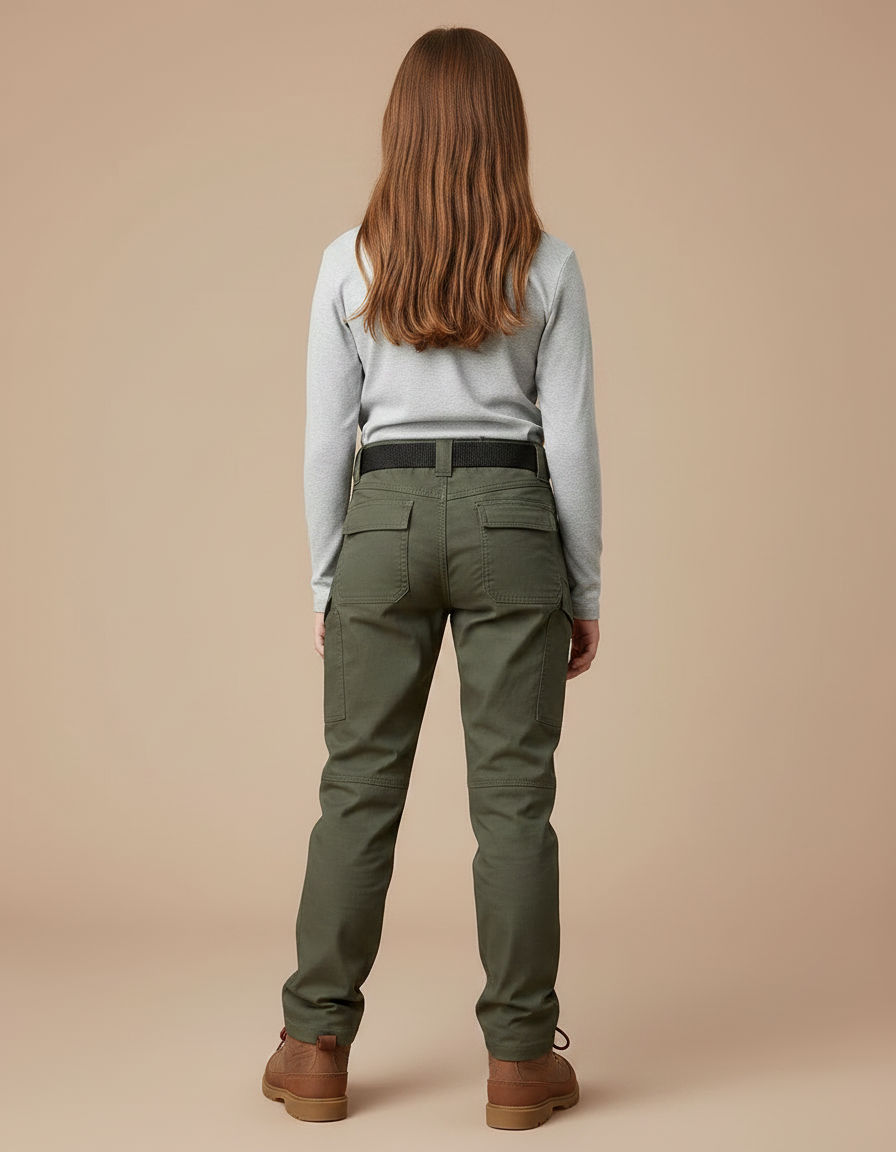Pantalon Randonnée Vert Kaki Cargo Multipoches Droit - Toile - vue 2