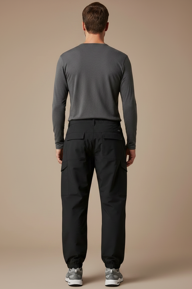 Pantalon Randonnée Noir Cargo Ample Élastiqué Homme - Polyester - vue 2