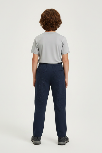 Pantalon Randonnée Enfant Imperméable Bleu Marine Polaire - Molleton - vue 2