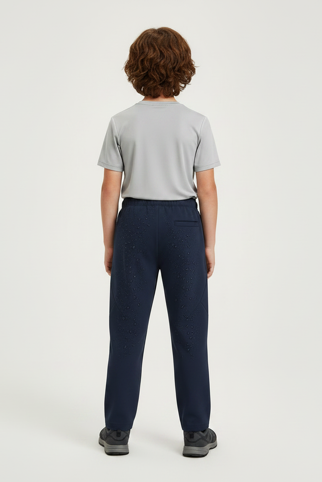 Pantalon Randonnée Enfant Imperméable Bleu Marine Polaire - Molleton - vue 2