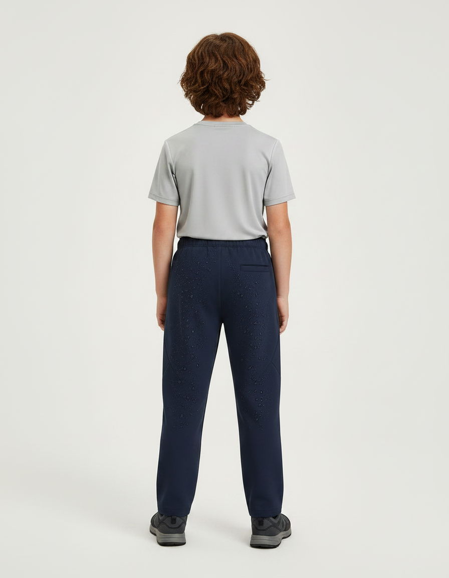 Pantalon Randonnée Enfant Imperméable Bleu Marine Polaire - Molleton - vue 2