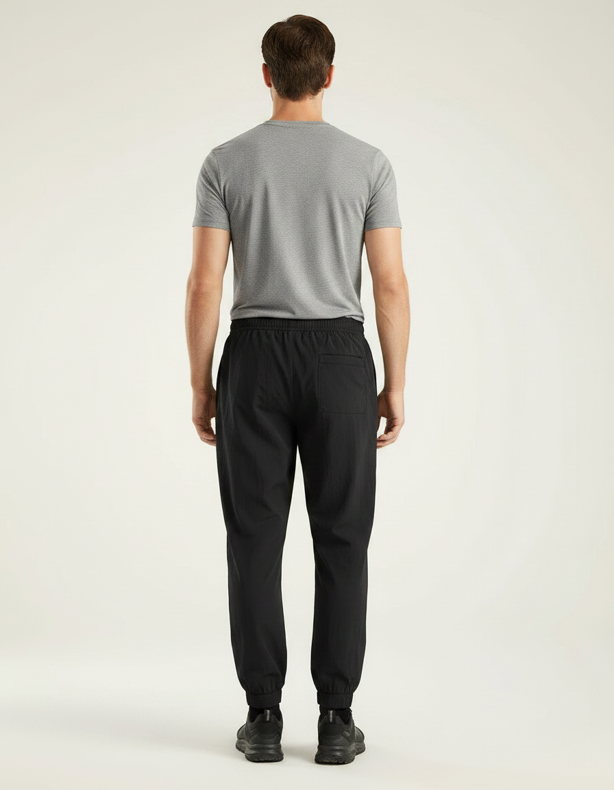 Pantalon Randonnée Noir Léger Jogger Sport Homme - Polyester - vue 2