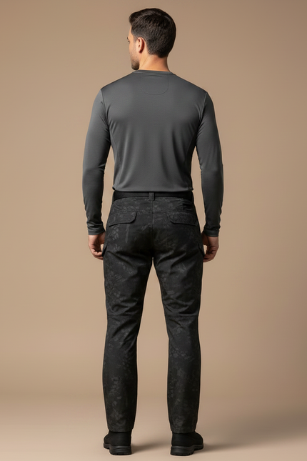 Pantalon Randonnée Noir Camouflage Multi-Poches Homme - Polyester - vue 2