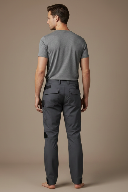 Pantalon Randonnée Gris Homme Cargo Tactique Multipoches - Polyester - vue 2